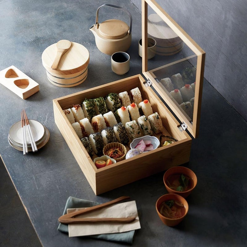 TIKUSAN Wooden Onigiri Mold Musubi Maker Japanese Rice Ball Press Hinoki Japanese Cypress Onigiri Mold Tray Made in Japan (Type2 3 Molds) - Image 3